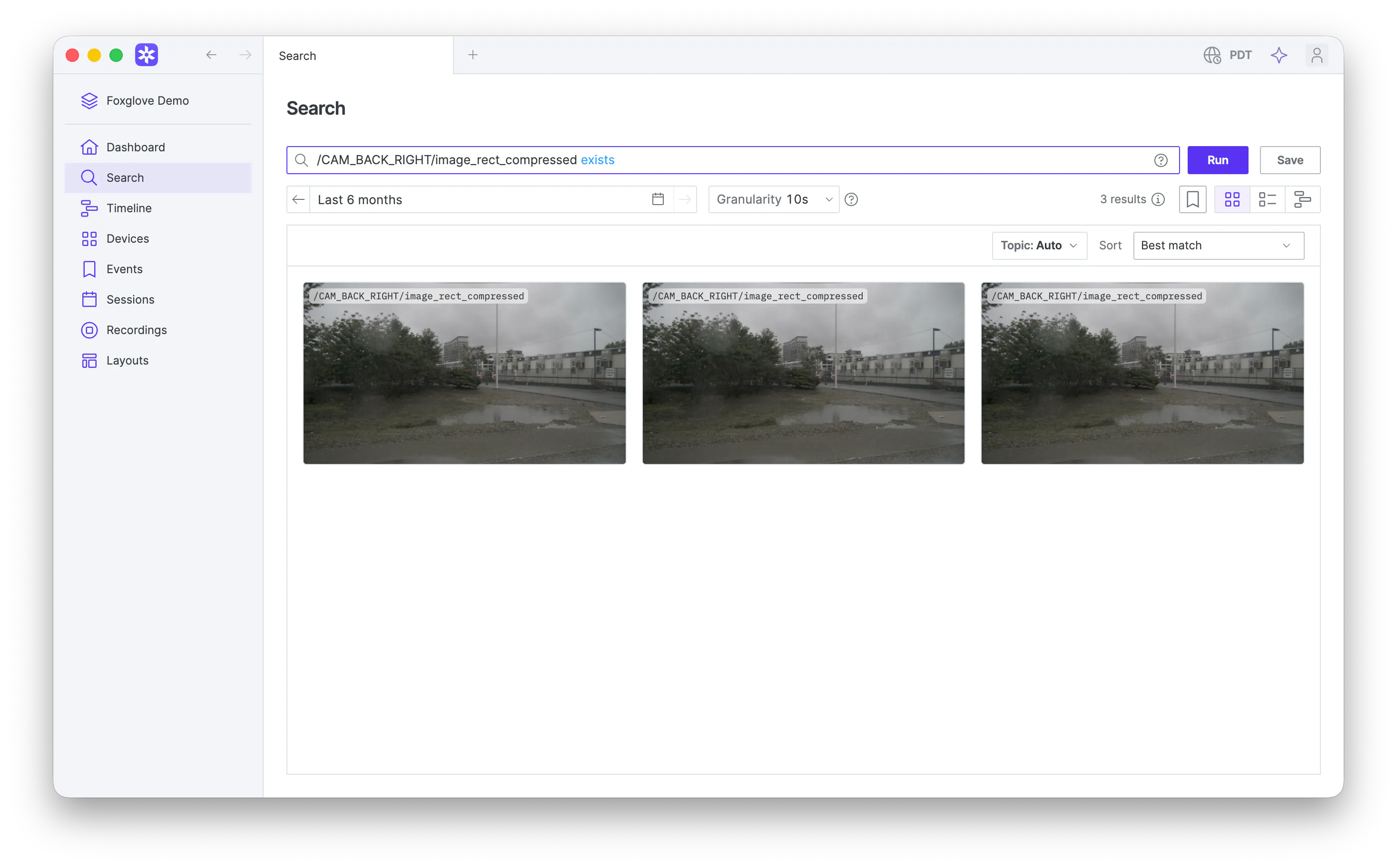 Search Gallery showing image previews