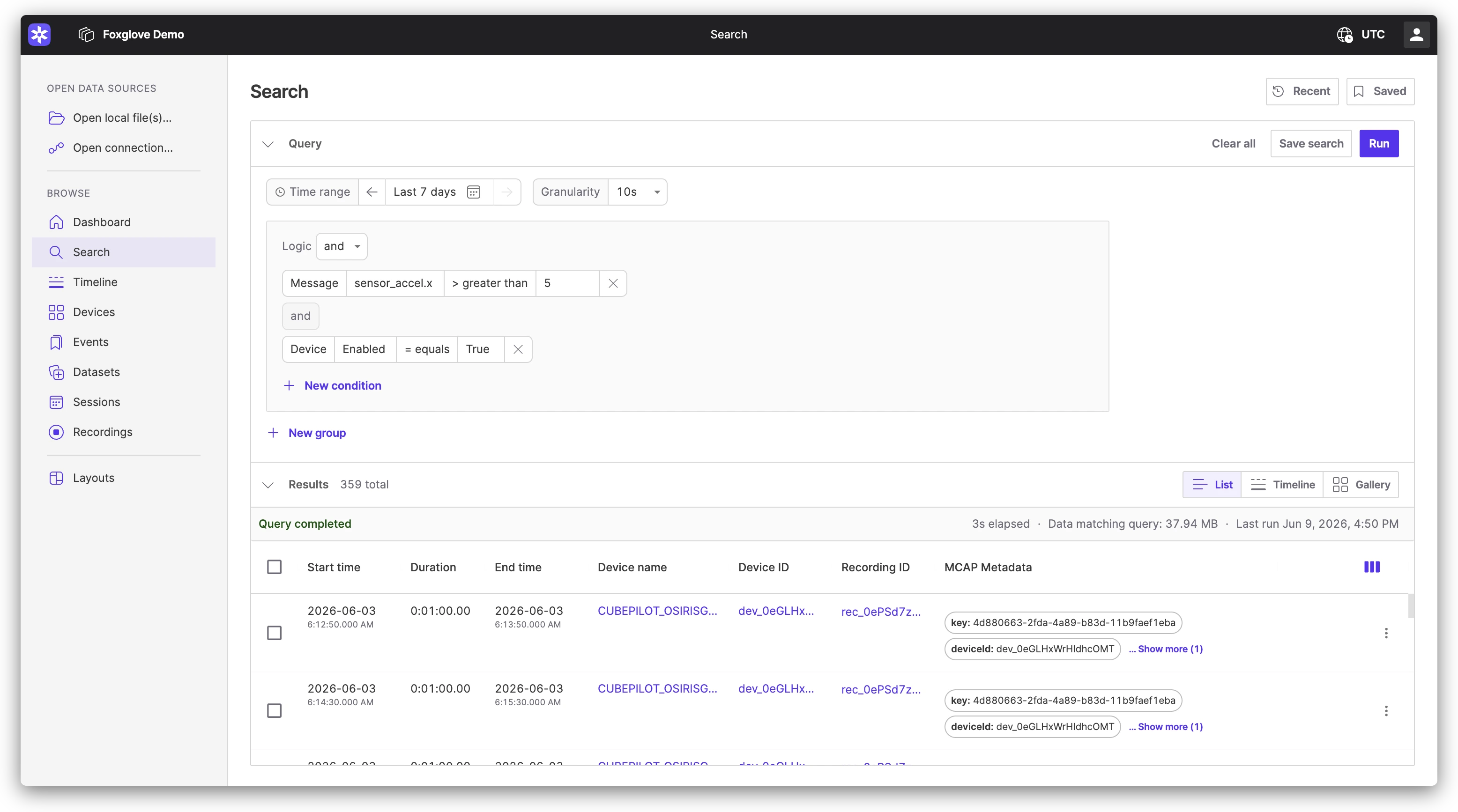 Search page